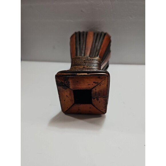 Stained Bamboo Wicker Work Vase 14" - Picture 4 of 6